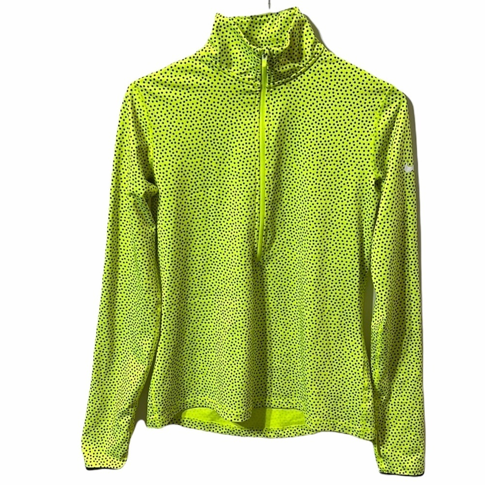 Nike Pro Neon Polka-dot Half Zip Pullover Size M - Picture 1 of 5